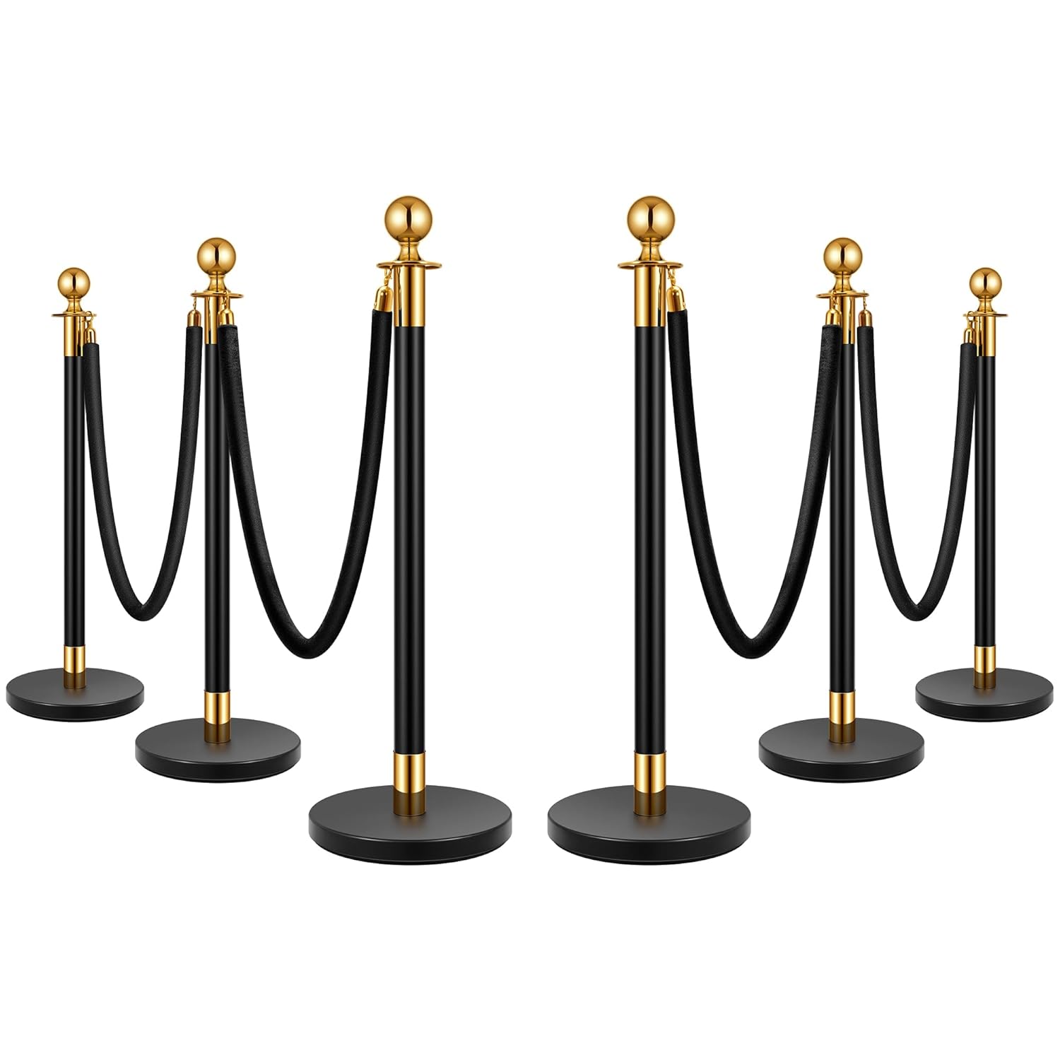 VIVOHOME Stainless Steel Stanchion Post Set with Velvet Ropes