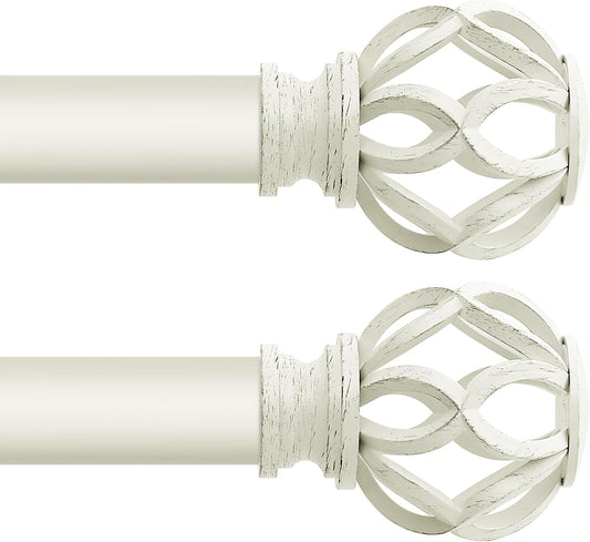 White Decorative Farmhouse Curtain Rods for Stylish Windows
