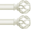 Adjustable Heavy Duty Curtain Rods Set - 2 Pack Ivory White 48-84 Inch TVWOO