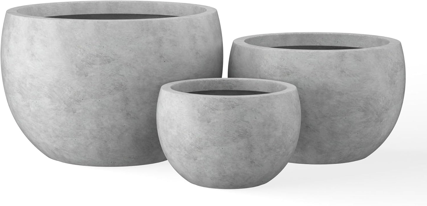 Stylish Concrete Planter Set of 3 for Indoor and Outdoor Use