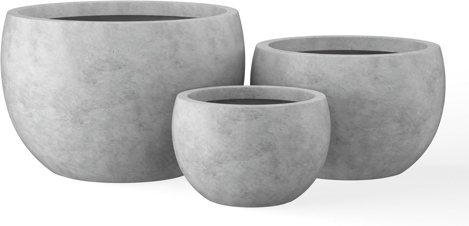 Stylish Concrete Planter Set of 3 for Indoor and Outdoor Use