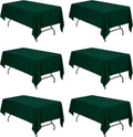 BRILLMAX 6 Pack Hunter Green Tablecloths 60 x 102 in - Durable Event