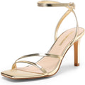 Womens High Stilettos Open Toe Square Sandals - Elegant 3.15in Heel