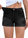 FEKOAFE Women's Comfortable High Waisted Denim Shorts for Summer