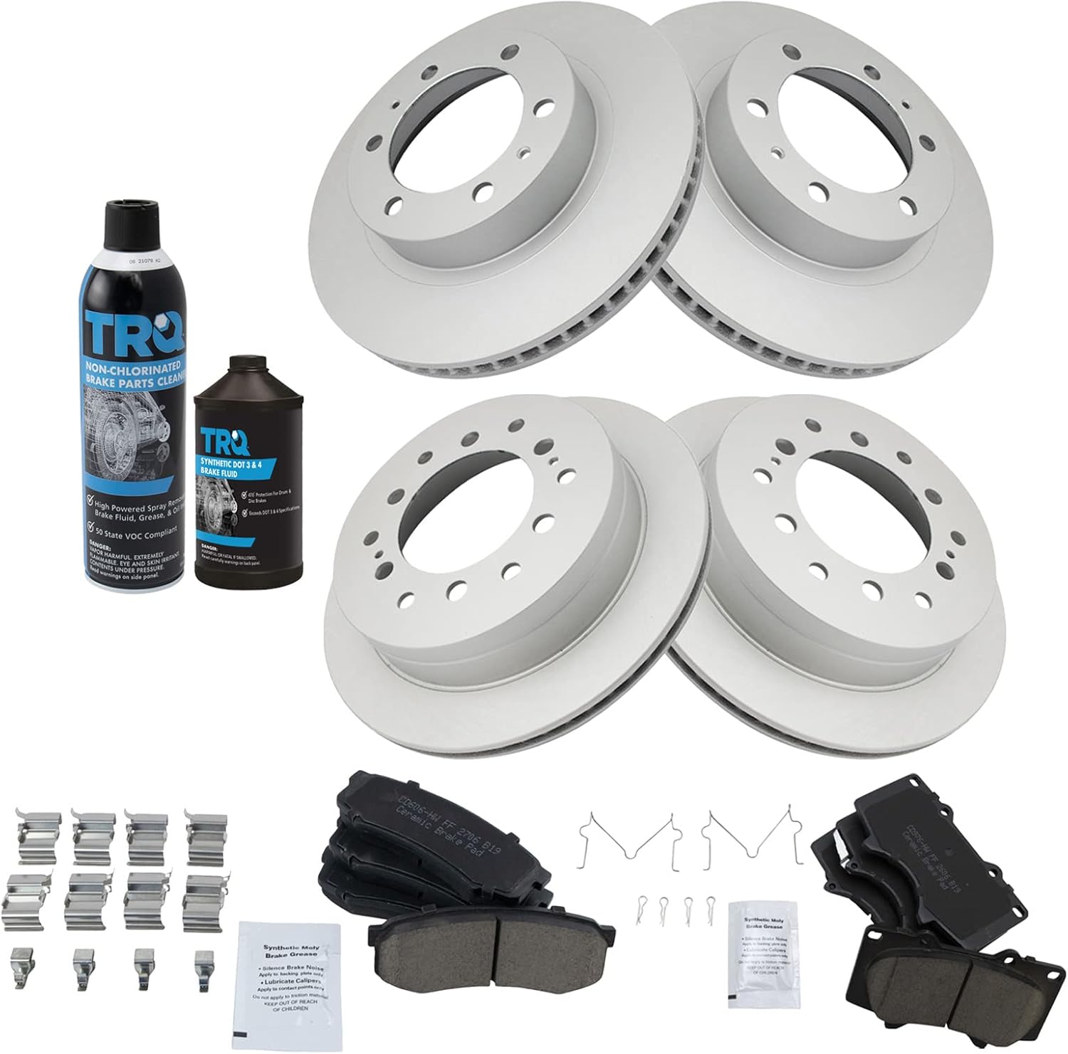 TRQ Brake Pad & Rotor Kit for 2003-2009 Toyota 4Runner & FJ Cruiser