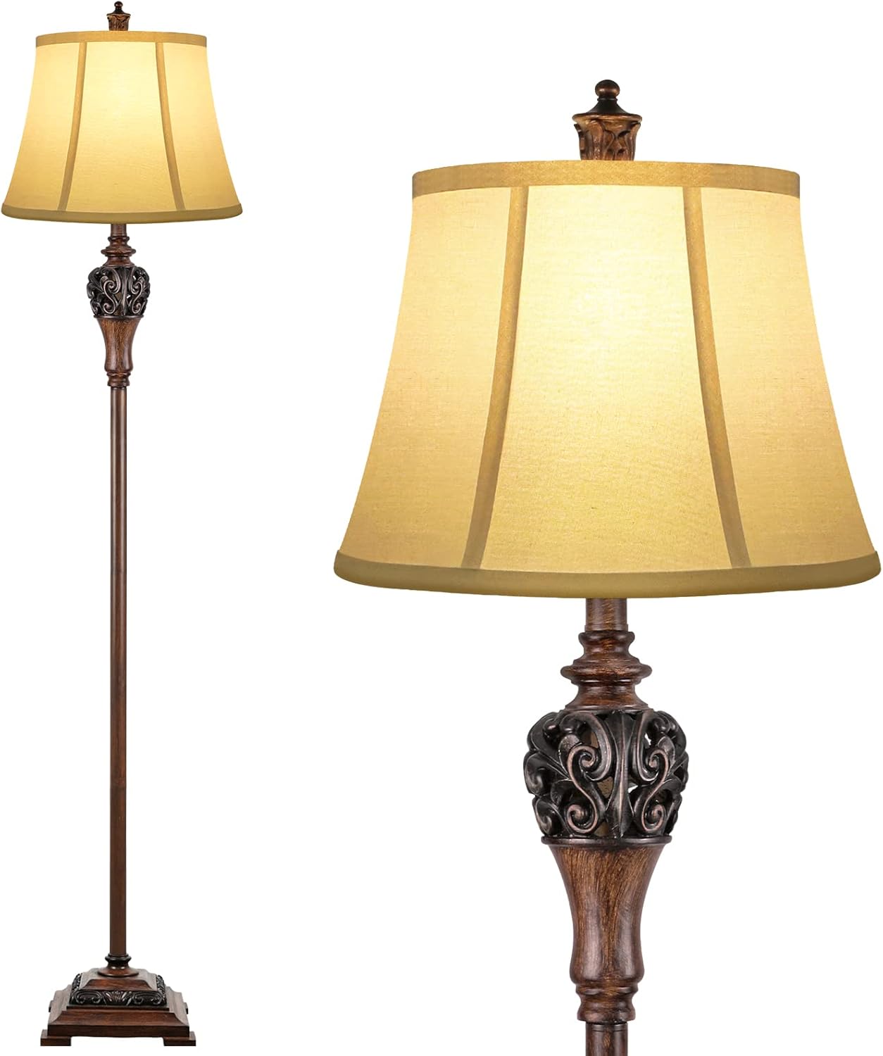 Vintage Floor Lamp for Living Room with Rustic Bright Lighting