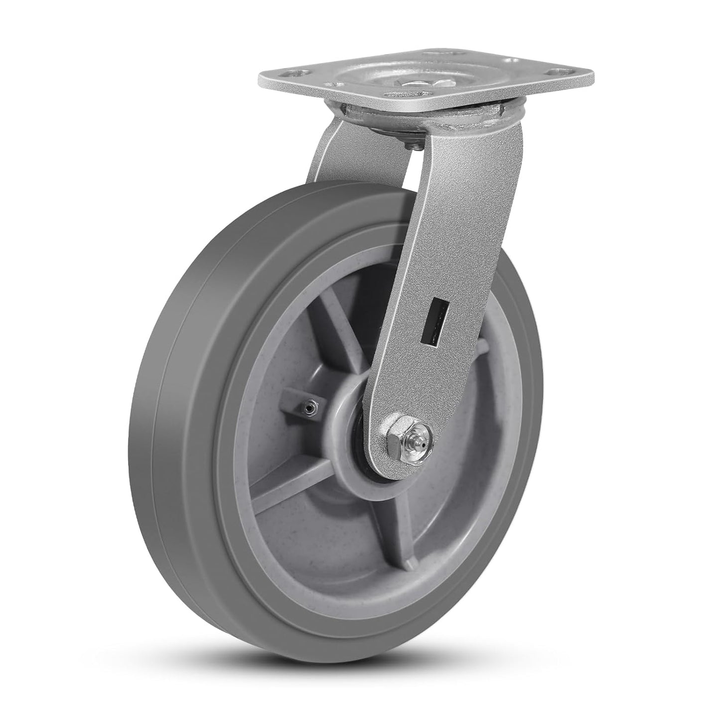 Heavy Duty Caster - 8 in Rubber Wheel with 1100 lbs Capacity