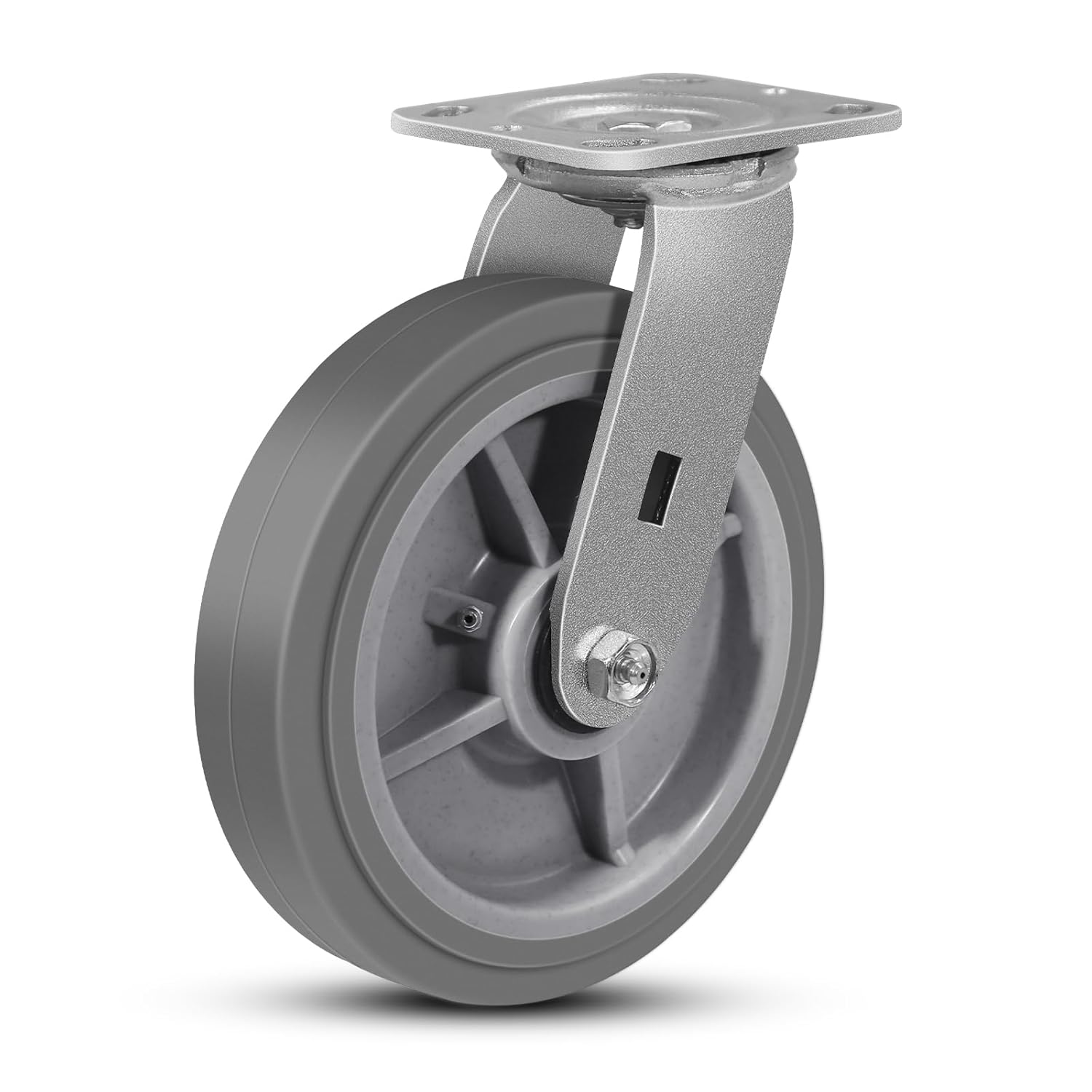 Heavy Duty Caster - 8 in Rubber Wheel with 1100 lbs Capacity
