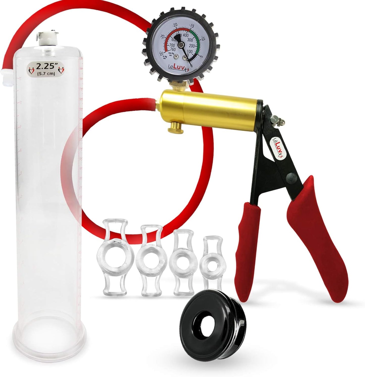 LeLuv Ultima Penis Pump Kit with Constriction Rings and Gauge