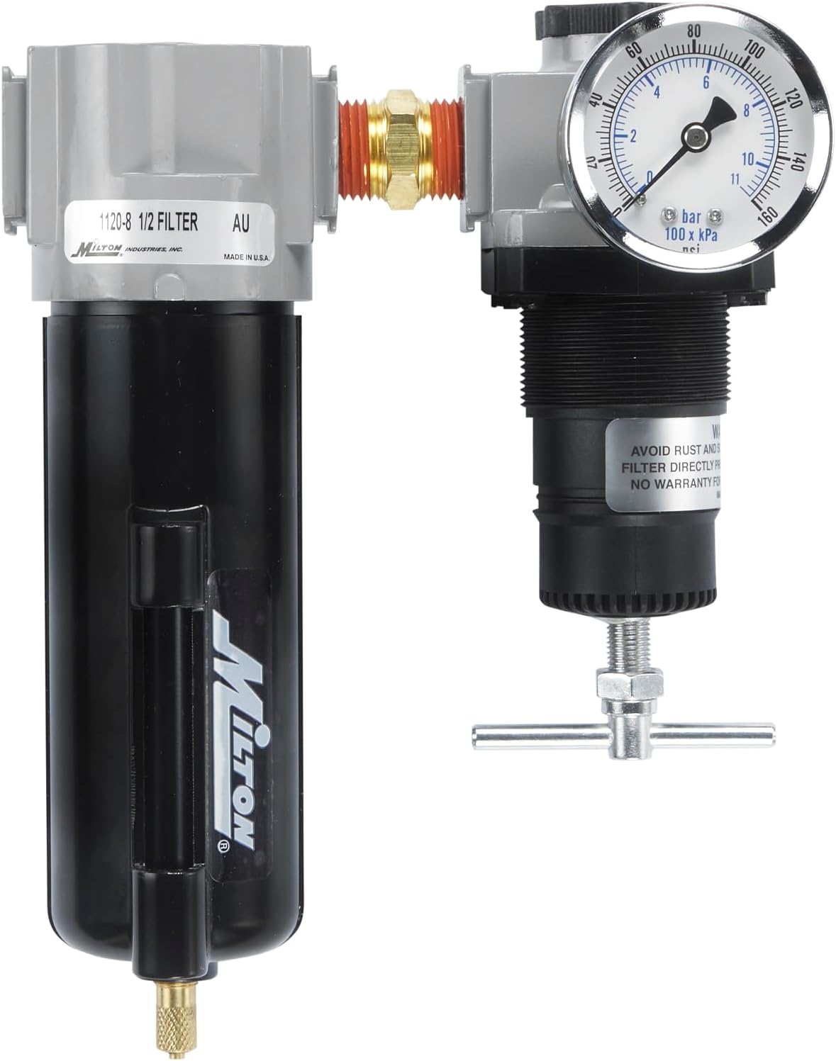 Milton 1108 1/2in Filter and Regulator Duo for High Pressure Use