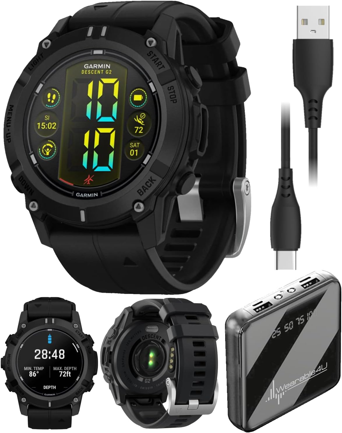 Garmin Descent G2 Dive Smartwatch Black Bundle