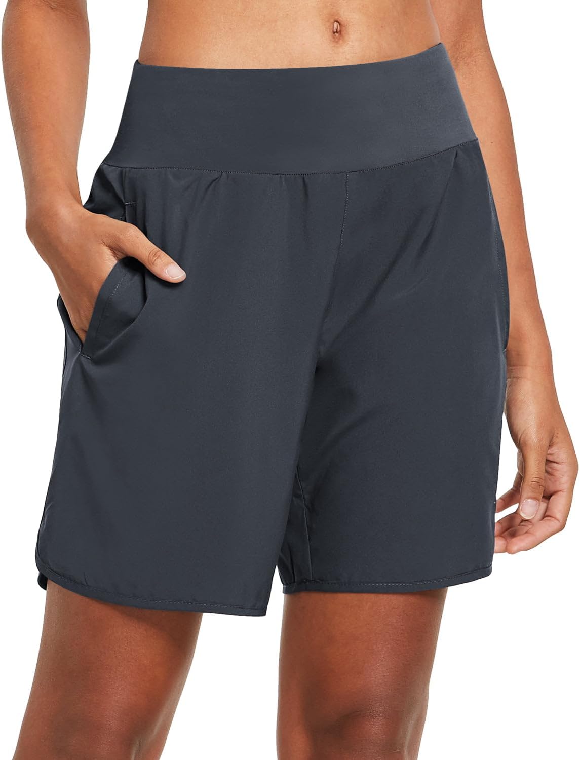 Baleaf Womens' 7 Inch Long Running Athletic Shorts with Liner