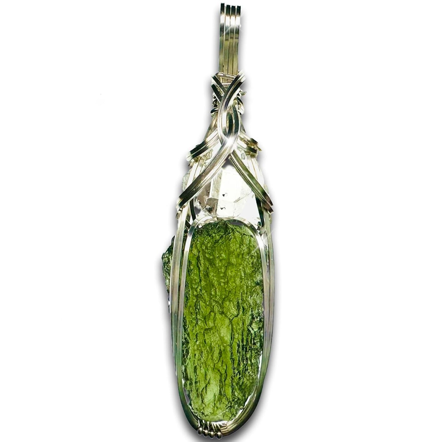 Genuine Moldavite Crystal Necklace Pendant for Healing Energy