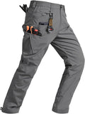 Men's Ripstop Tactical Cargo Work Pants - Water Resistant, 10 Pockets