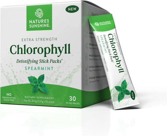 Nature's Sunshine Chlorophyll Stick Packs for Detox & Gut Health