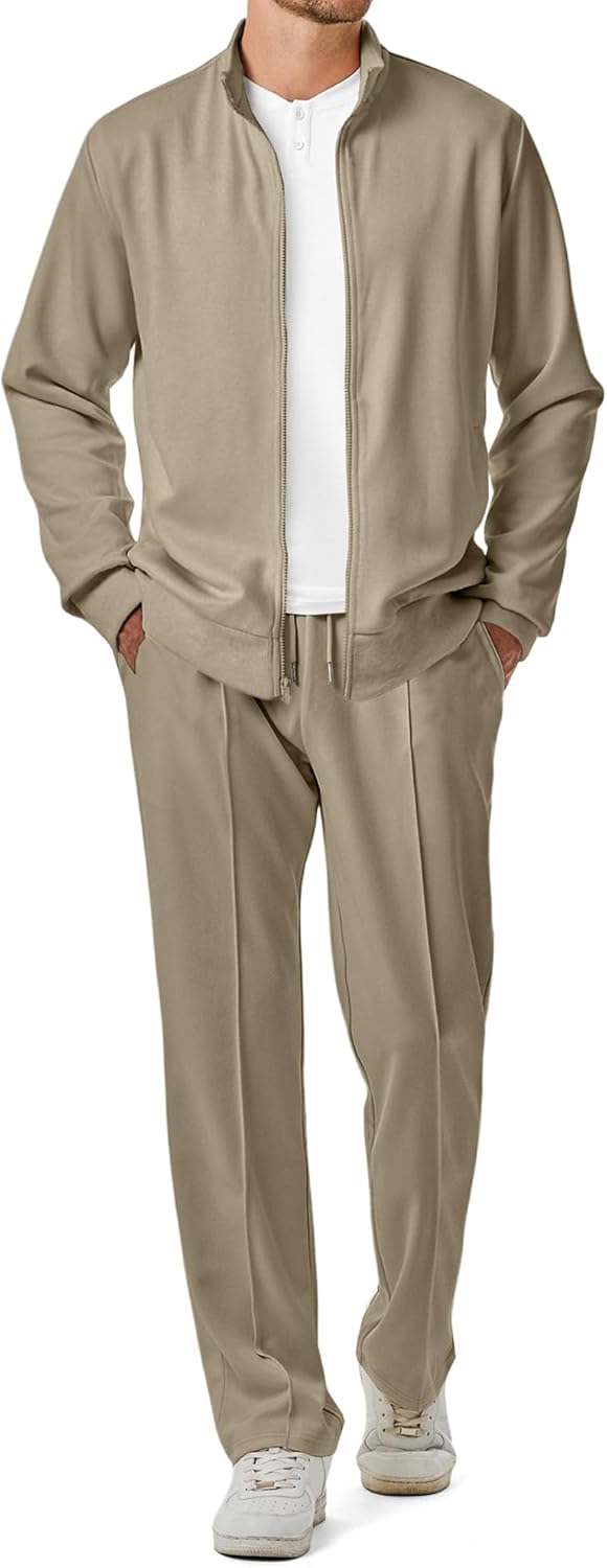JMIERR Men's Sweatsuit Tracksuit: Full Zip Jogging Set for Comfort