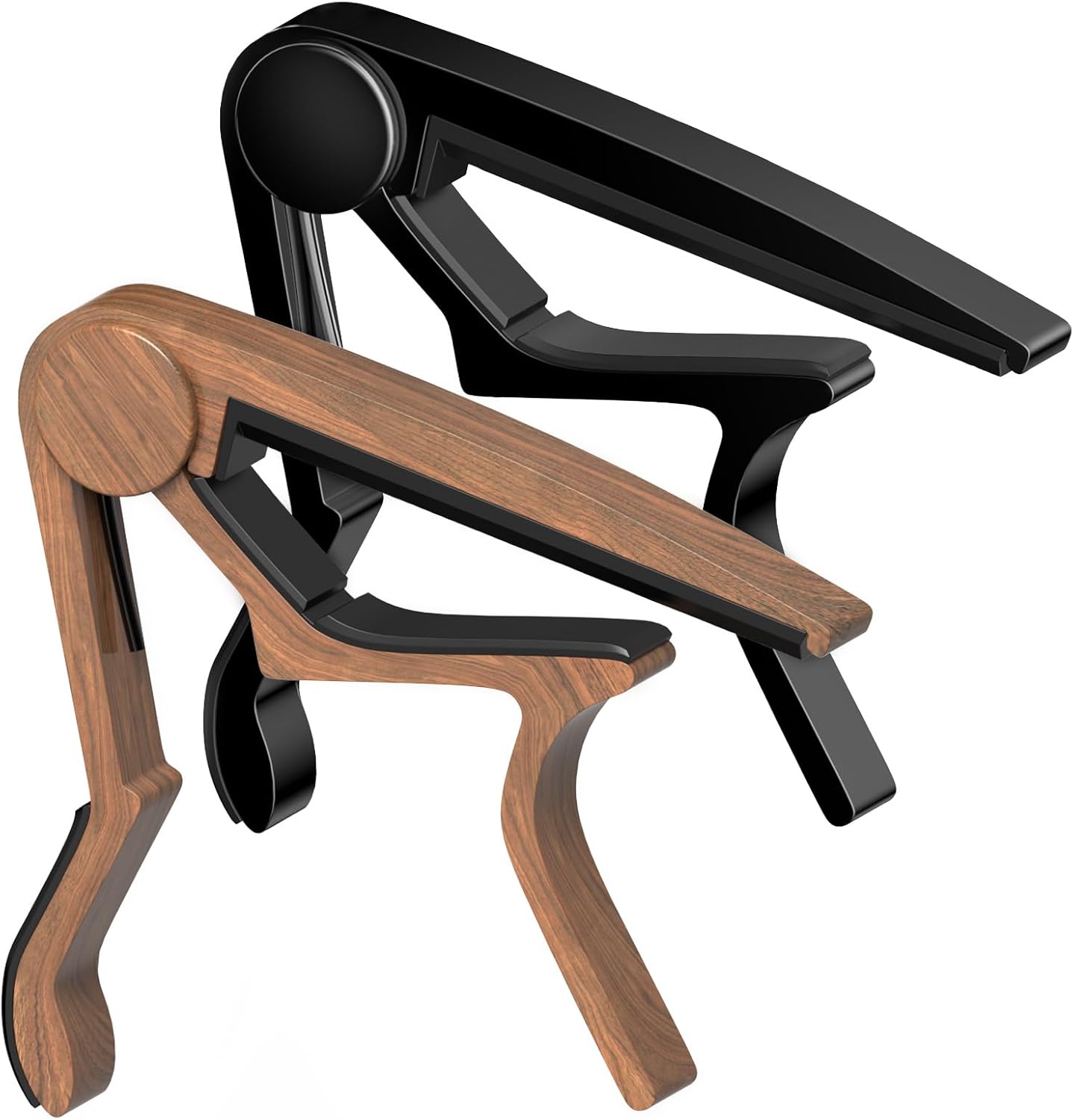 Buzz-Free 2 Pack Guitar Capo Set: Quick Release, Memory Silicone Pad