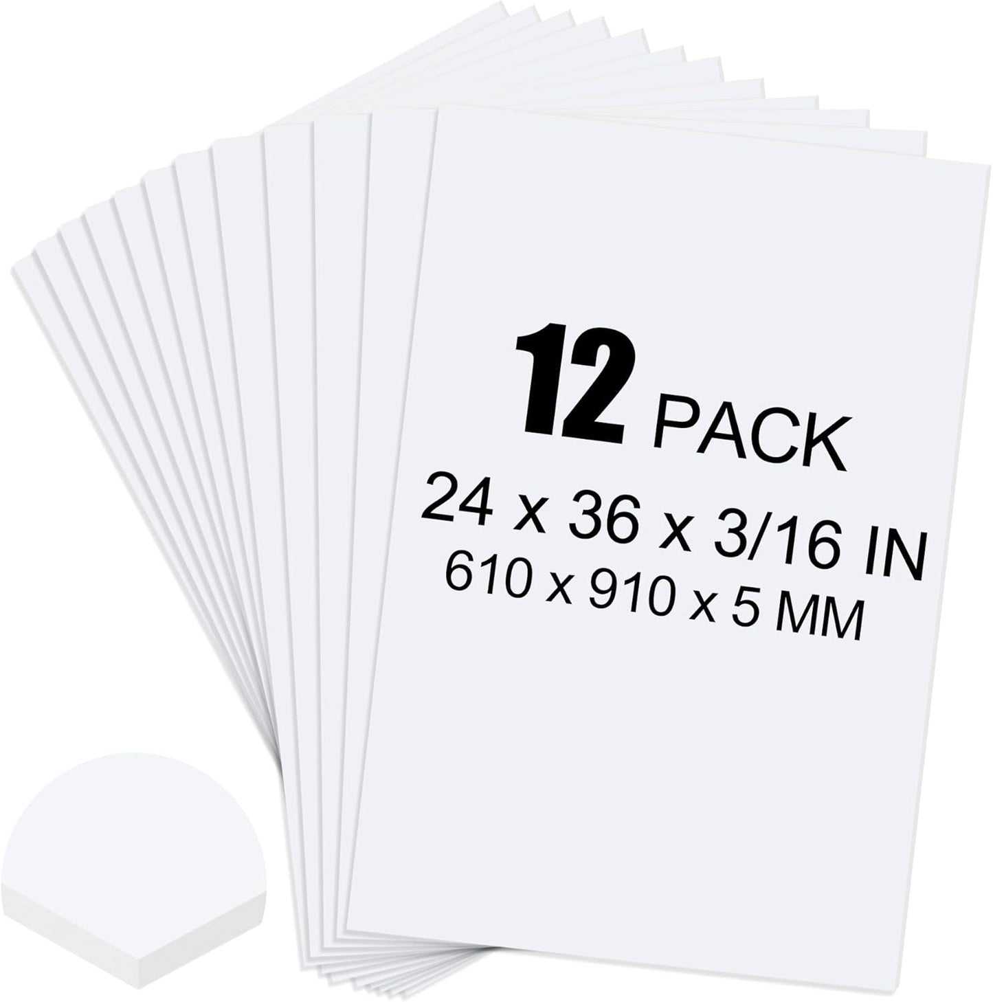 Tolanbbt 12 Pack White Foam Board for Art Craft Projects