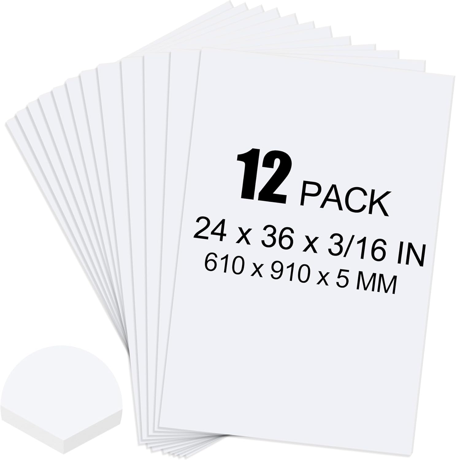 Tolanbbt 12 Pack White Foam Board for Art Craft Projects