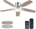 Low Profile Ceiling Fan with Lights and Remote/APP - Modern 50 in