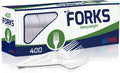 400 Pack Extra Heavyweight Disposable White Plastic Forks - Heavy Duty