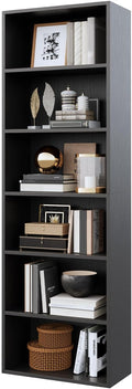 71.2 in Tall Narrow Bookshelf, 6 Tier Open Display Shelves - Modern