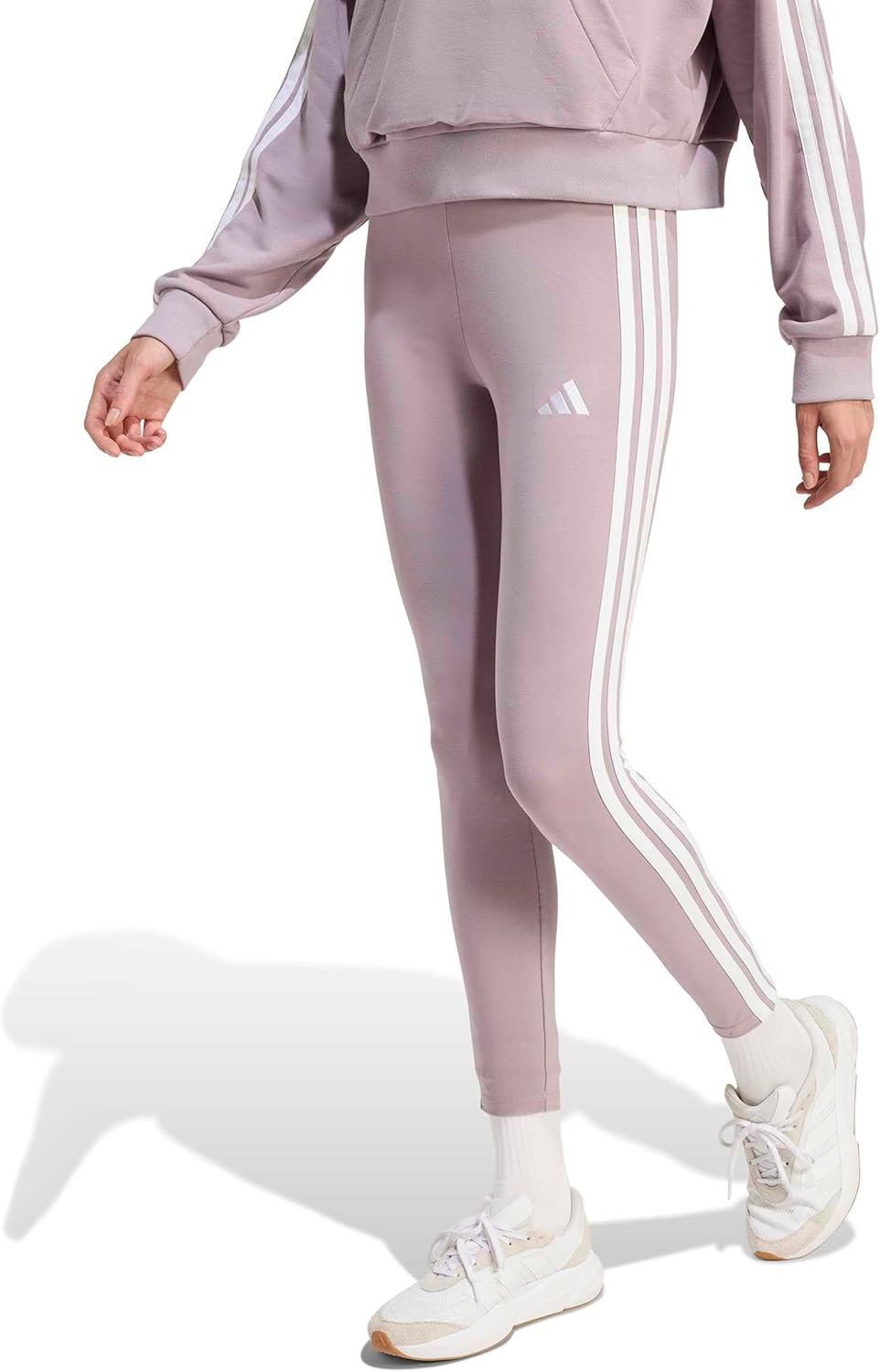 Adidas Womens Essentials 3-Stripes Cotton Leggings for Comfort