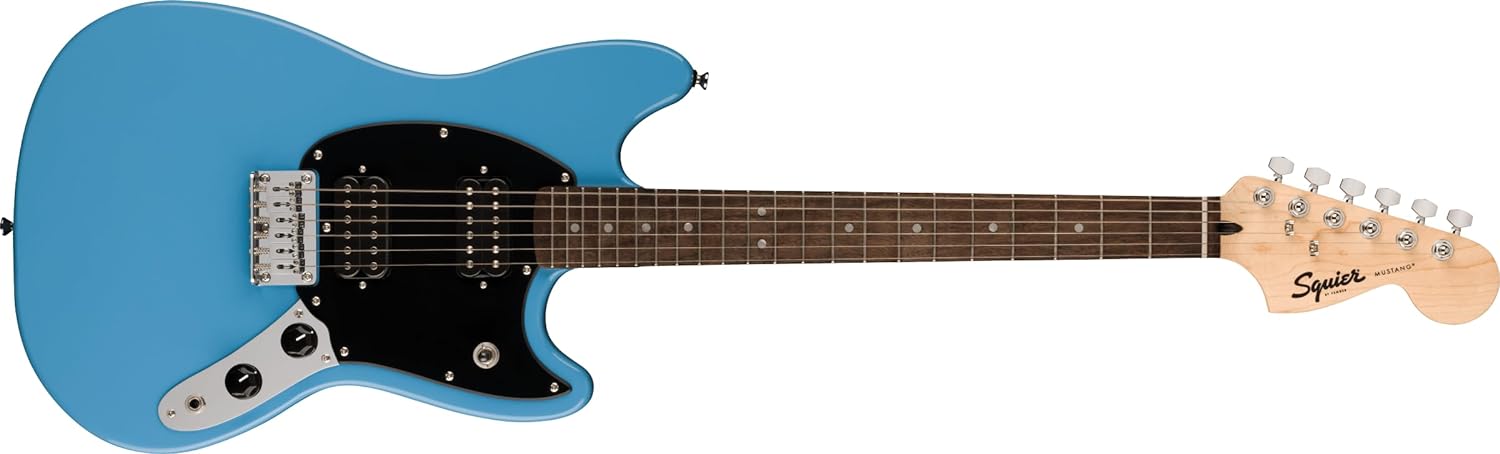 Fender Squier Mustang Electric Guitar: Free Lessons + Step Up Pickups!