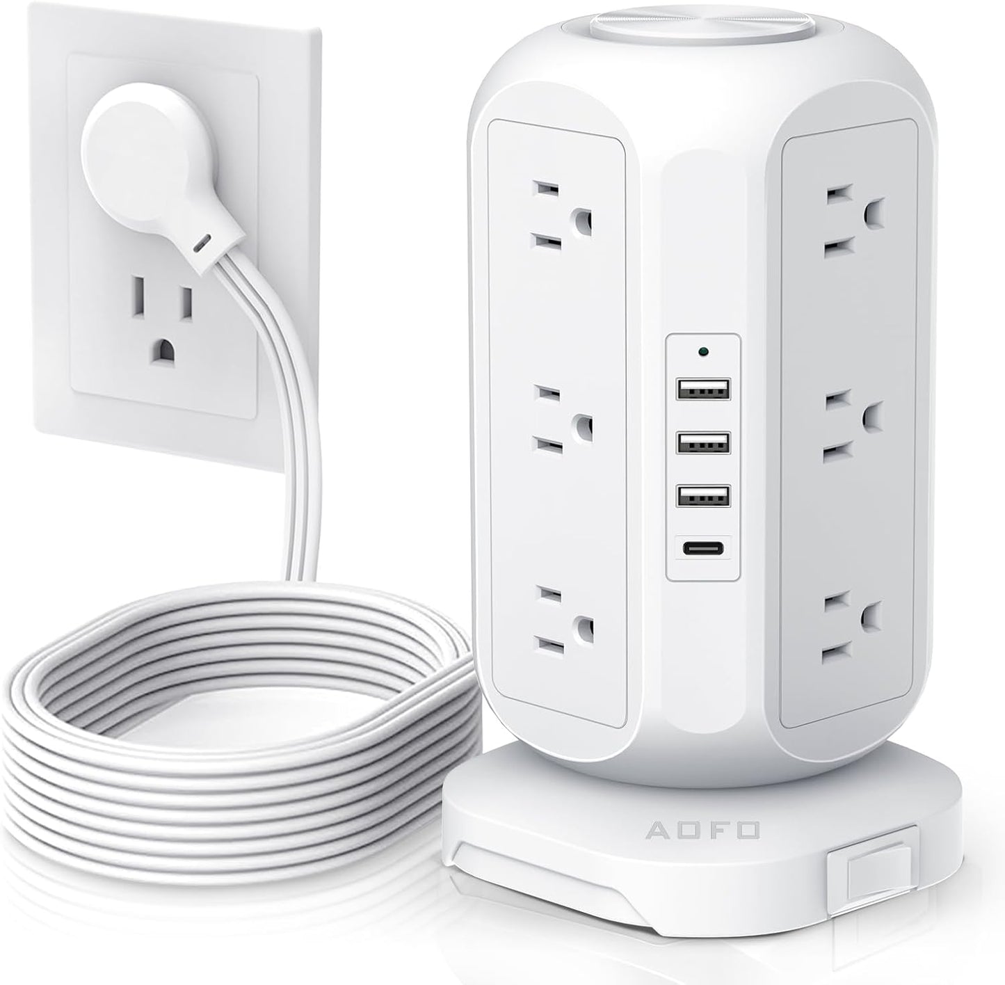 12-Outlet Surge Protector Power Strip with USB C - 10ft Cord!