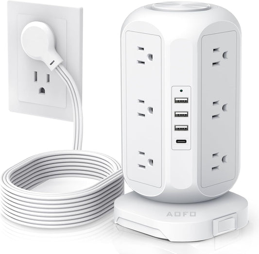 12-Outlet Surge Protector Power Strip with USB C - 10ft Cord!