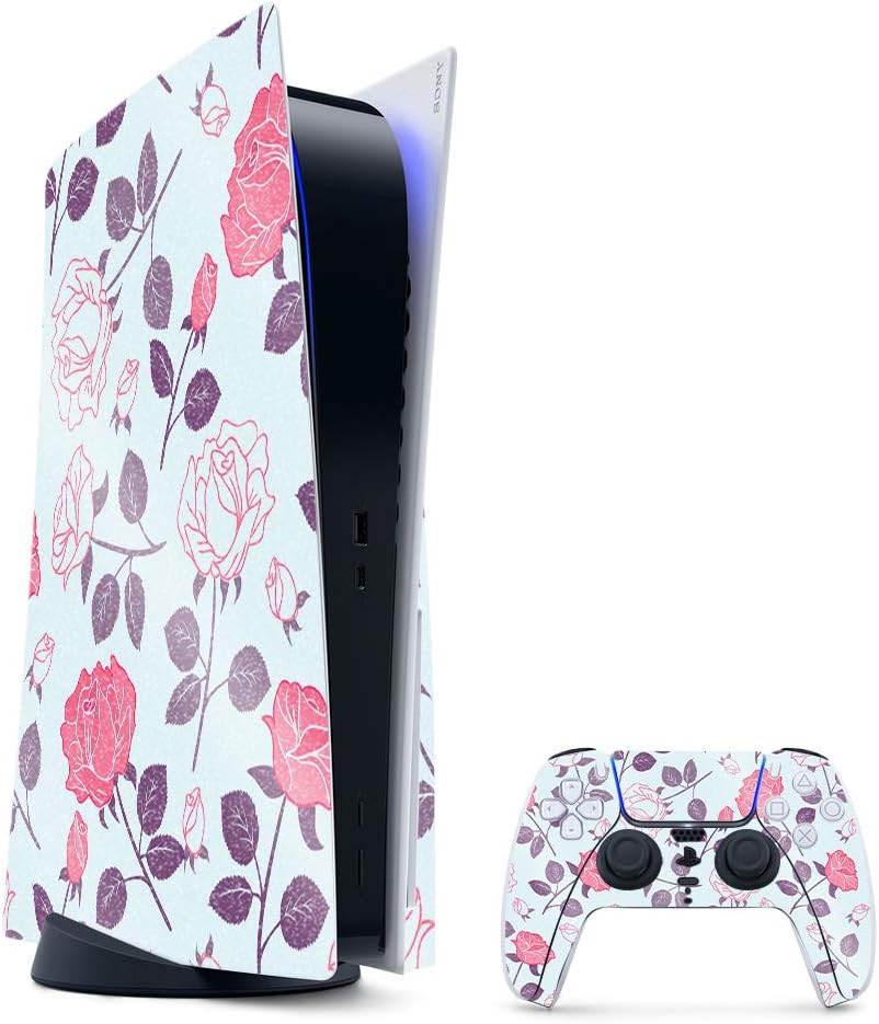 MightySkins Glossy Glitter Gaming Skin for PS5 - Vintage Floral