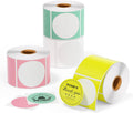 2 in Color Circle Thermal Sticker Labels 3000 Sheets - Durable Rolls