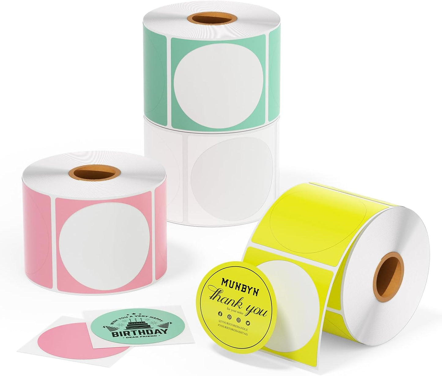 MUNBYN 2 Inch Color Circle Thermal Sticker Labels for All Needs