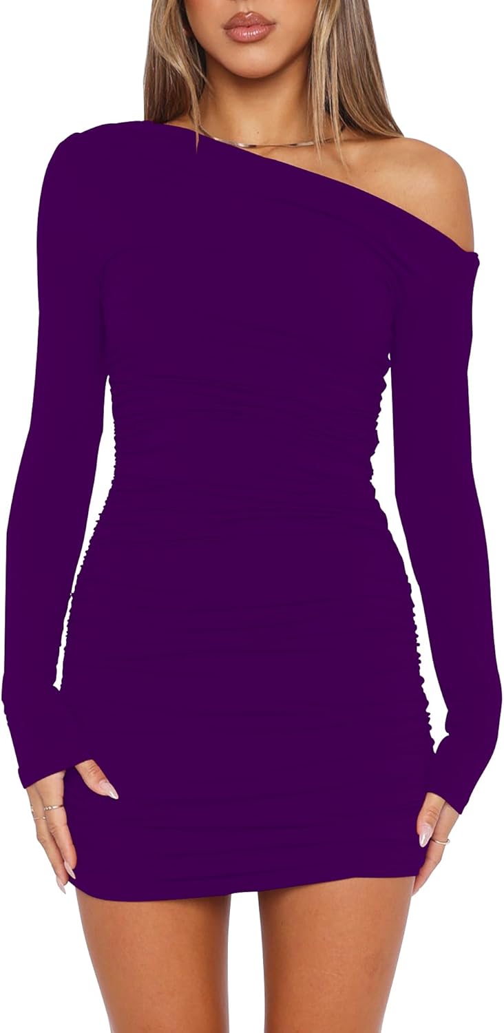 Mokoru Women's Sexy Elegant Off Shoulder Mini Dress for Parties