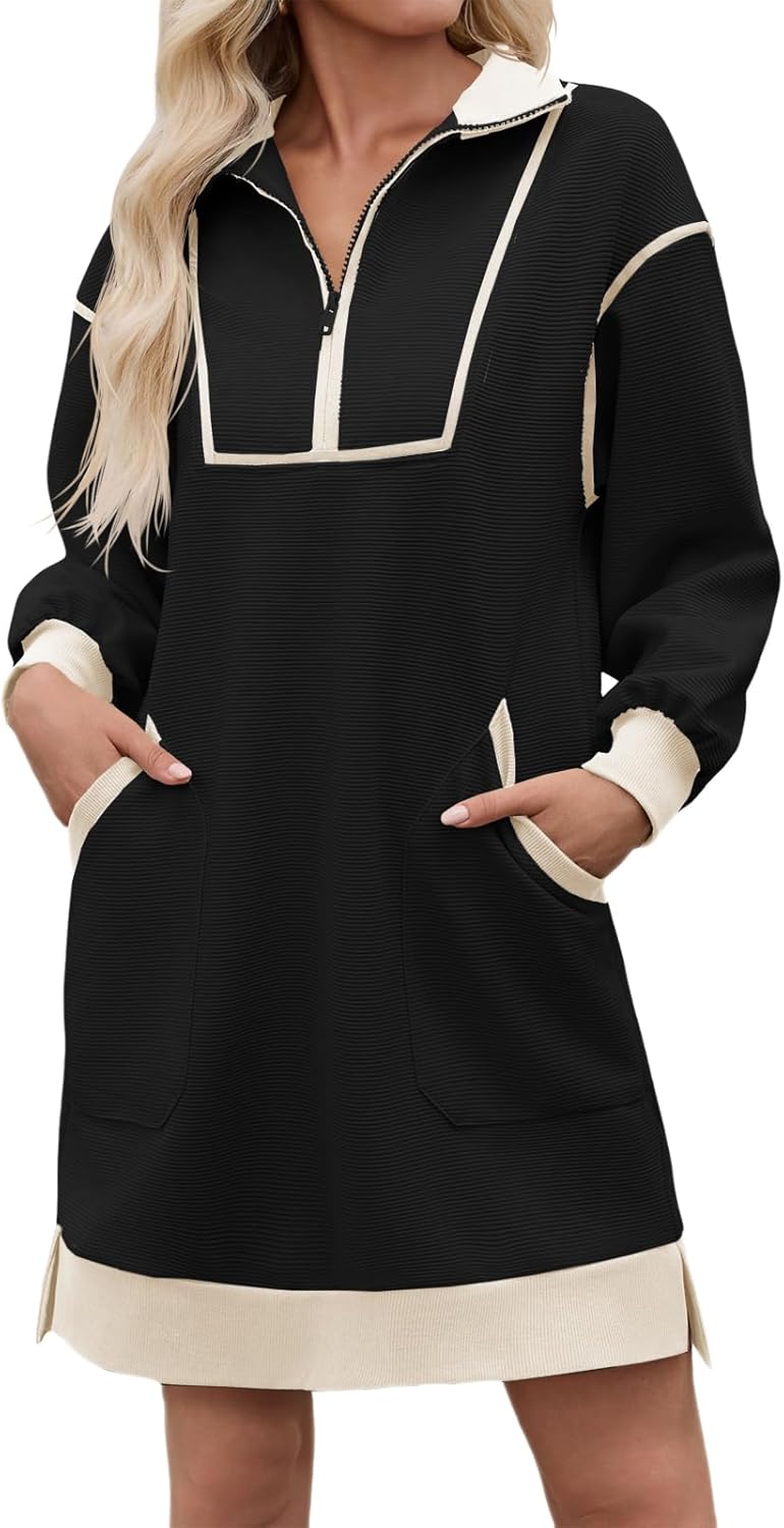 Wenrine Women's Oversized Sweatshirt Dress for Casual Style