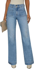 Jeans for Women Wide Leg High Waisted Stretchy Straight Leg Loose Fit