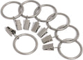 HD6063 Pack of 14 Drapery Curtain Rings with Clips - Heavy Duty Silver