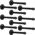 Industrial Pipe Shelf Brackets 10 PCS 12 in Wall Mount - Vintage