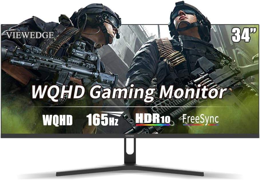 34 inch WQHD Gaming Monitor with 165Hz Refresh Rate and HDR10