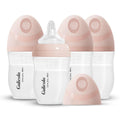 PP Baby Breastfeeding Bottles 4 Pack, Extra Slow Flow Nipples - Pink
