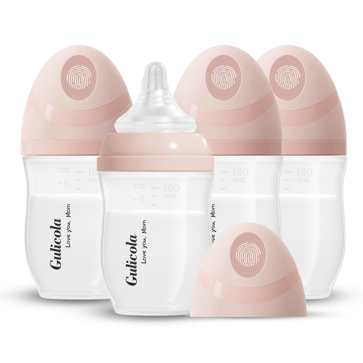 PP Baby Breastfeeding Bottles Set 4 Pack with Extra Slow Flow Nipples