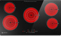 AMZCHEF 36 in Electric Cooktop 8900W 5-Burner - High Power Ceramic