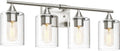 4-Light Brushed Nickel Vanity Light Fixture - Modern Bathroom Sconce