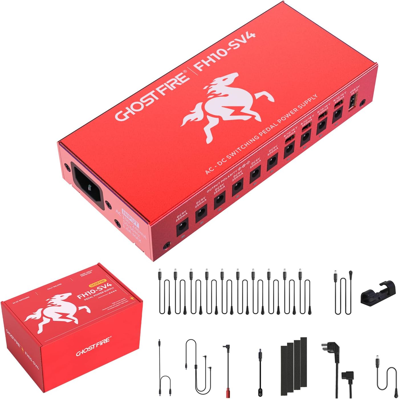GHOST FIRE Guitar Pedal Power Supply with Isolated Outputs