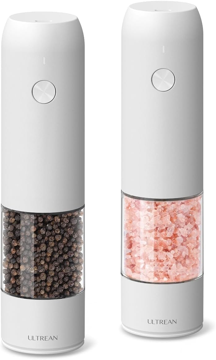 Ultrean Rechargeable Salt and Pepper Grinder with LED Light