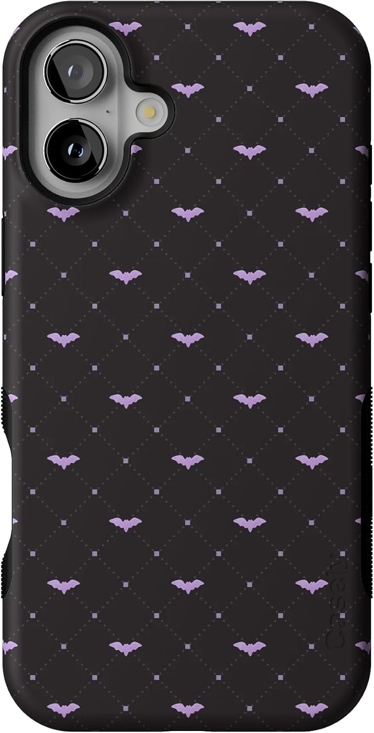 Casely iPhone 16 Plus Case - Bold Protection with Purple Bats