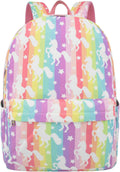 LI-LOVE Backpack for Girls Teens Kids - Waterproof Rainbow Unicorn