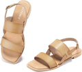 FITORY Women's Flat Sandals Square Open Toe Adjustable Buckle