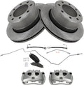 TRQ Rear Brake Pad & Rotor Kit Ceramic Compatible with Ram 2500/3500