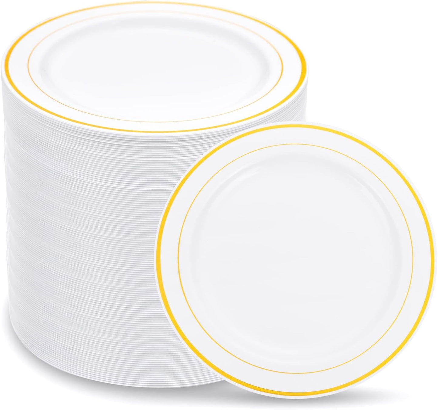 WELLIFE 144Pcs Gold Dessert Plates for Elegant Party Settings